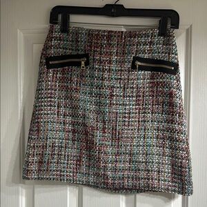 LOFT Chic Multicolor Tweed Skirt